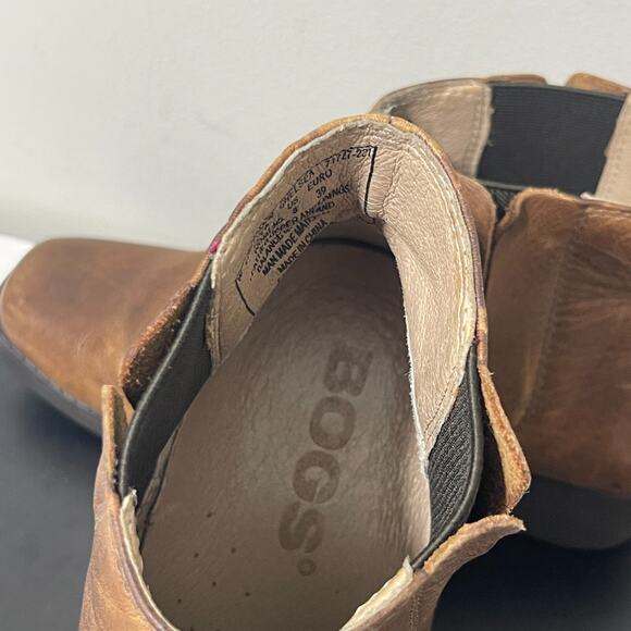 BOGS Gretchen Chelsea Boots Women 8 Brown Leather Waterproof Ankle Bootiesโ - Picture 9 of 11